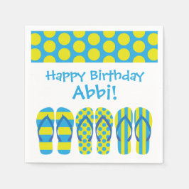 Gult & Blue Flinflip flops Personlig Party Napkin Pappersservett