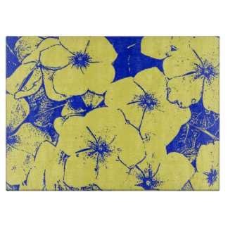 Gult Blue Flower Mönster