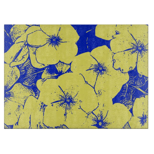 Gult Blue Flower Mönster (Framsidan)