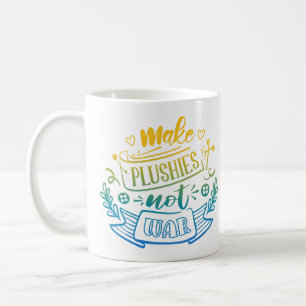 Gult Blue Gradient Peace Quote for plush Makers Kaffemugg