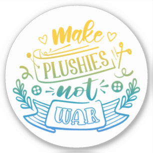 Gult Blue Gradient Peace Quote for plush Makers Klistermärken