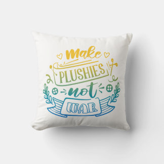 Gult Blue Gradient Peace Quote for plush Makers Kudde