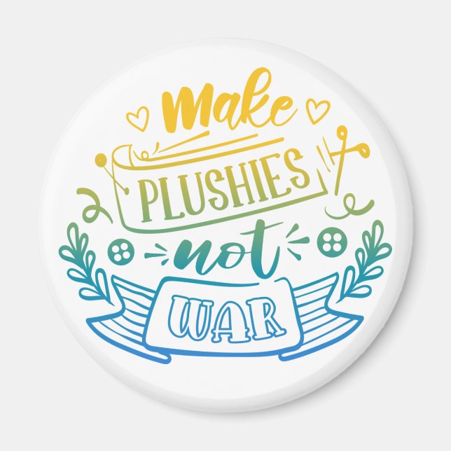 Gult Blue Gradient Peace Quote for plush Makers Magnet (Framsidan)