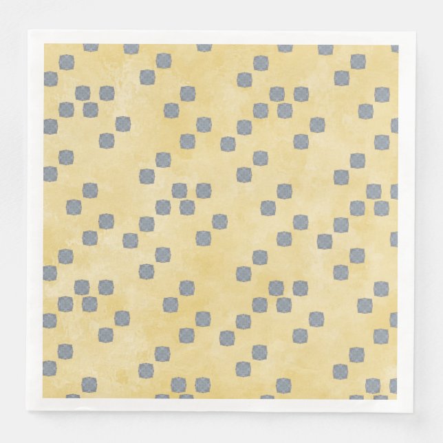 Gult, Blue Grått Contemporary Polka dots Mönster Pappersservett (Framsida)