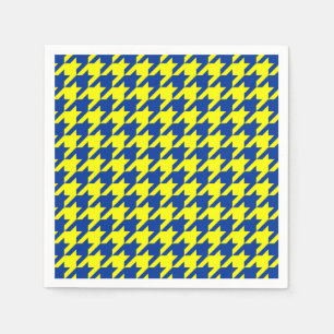 Gult Blue Houndstooth Play Check Pappersservett