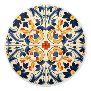 Gult Blue Italy Tile Knopp