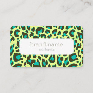 Gult Blue Leopard Skin Animal Print Mönster Visitkort