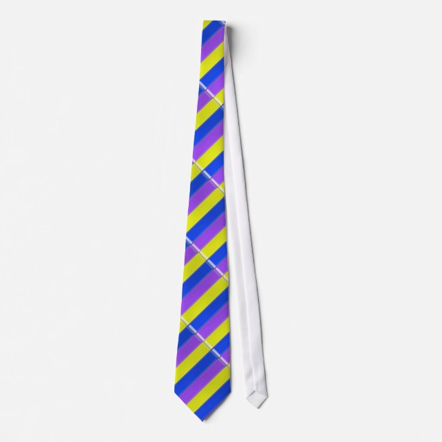 Gult Blue Lila Stripe Tie Slips (Framsida)