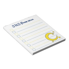 Gult Blue Night Himlar Crescent Måne Stars Prom Anteckningsblock