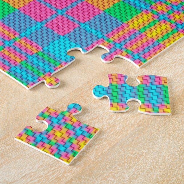 Gult Blue och Grönt Play Jigszle Puzzle Pussel (Sidan)