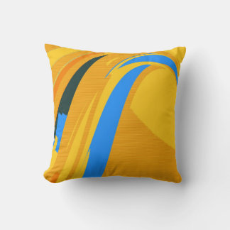 Gult Blue Retro Abstrakt Art Deco Kudde