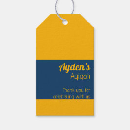 Gult Blue Solid Färg Plain, Aqiqah Baby Shower Presentetikett