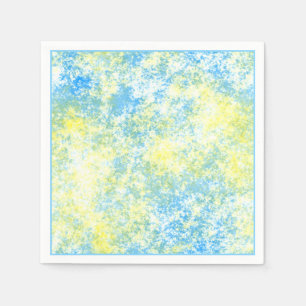 Gult Blue Watercolor Marble Paint Stänk Mönster Pappersservett