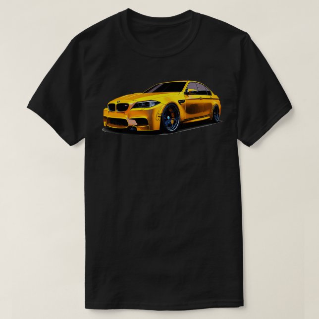 Gult Bmw sportbil T Shirt (Design framsida)