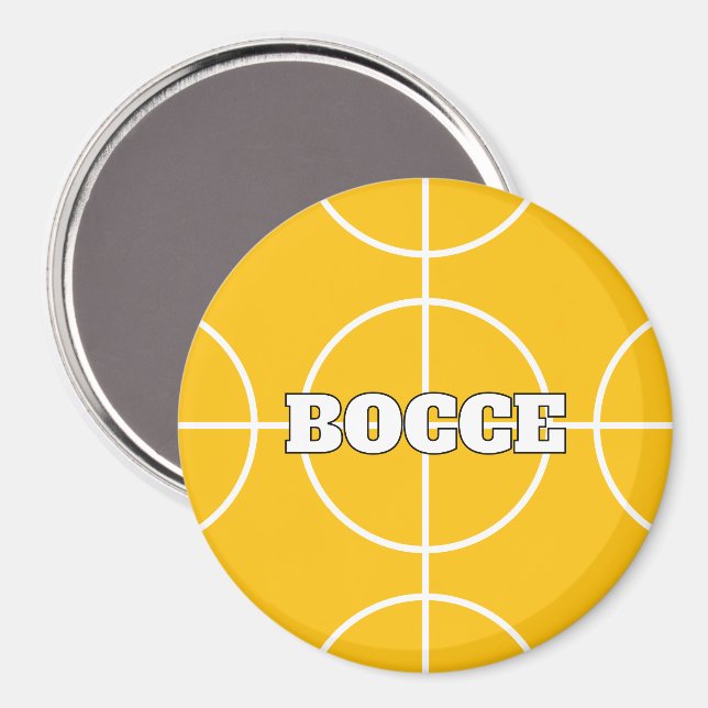 Gult Bocce Boll kylskåp med anpassningsbar Magnet (Front/Back)