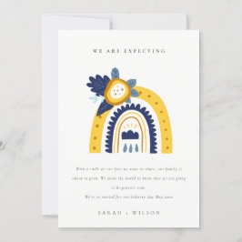 Gult Boho Blommigt Rainbow Baby meddelande