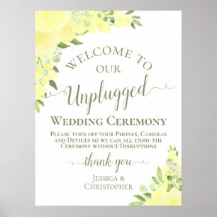 Gult Boho Chic Ro Unplugged Bröllop Ceremony Poster