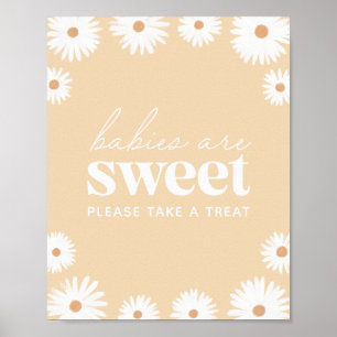 Gult Boho Daisy Baby Shower Spädbarn är Sweet Poster