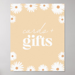 Gult Boho Daisy Födelsedagsfest Cards och presente Poster