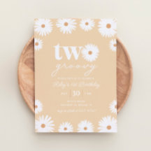 Gult Boho Daisy Two Groovy 2nd Birthday Party