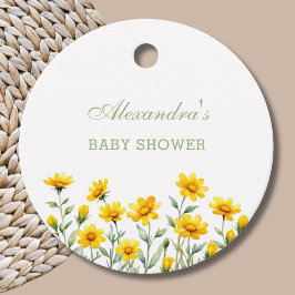Gult Boho WildblomBaby Shower Tack Gåvor Etiketter