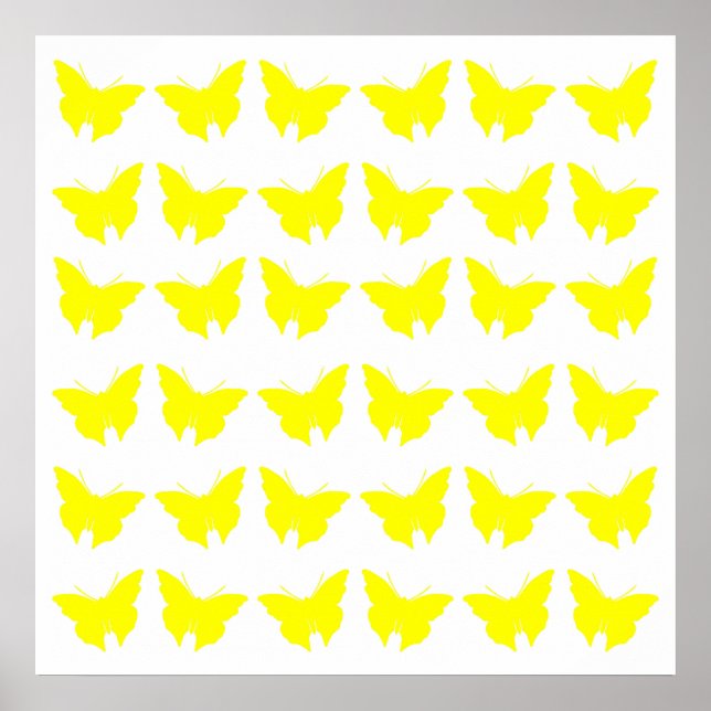 Gult Bold Butterflies Poster (Framsidan)