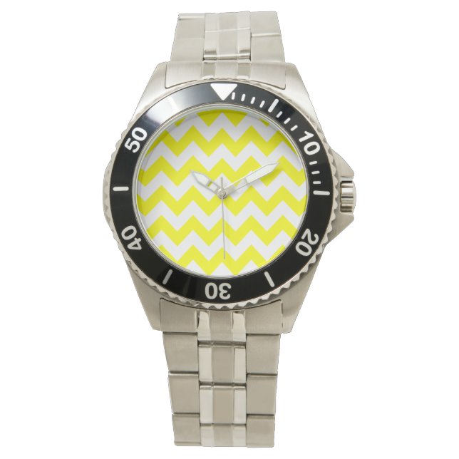 Gult Bold Chevron Armbandsur (Framsida)