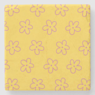 Gult Bold Y2K Wildblomma Vibrant Vår Decor Stenunderlägg