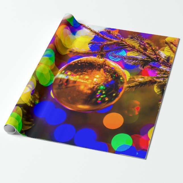 Gult Boll, Shining Ljus Presentpapper (Utrullad)