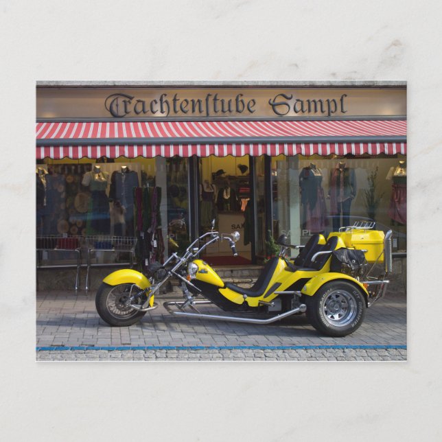 Gult Boom Trike Vykort (Framsida)