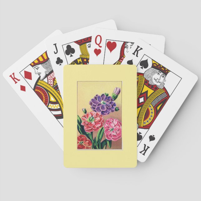 Gult Borderade Canasta Deck Casinokort (Baksidan)