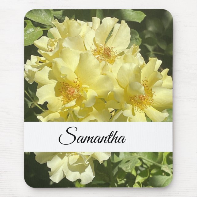 Gult Botaniska blommor Musmatta (Framsidan)