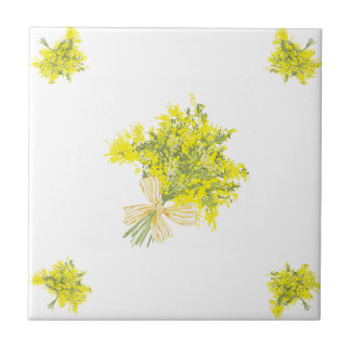 Gult Bouquet-dekorativ panel Kakelplatta