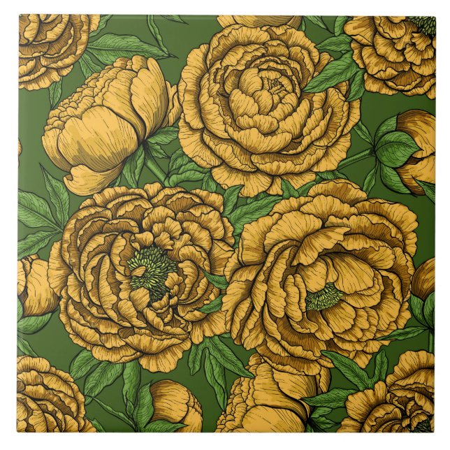 Gult bouquet kakelplatta (Framsidan)