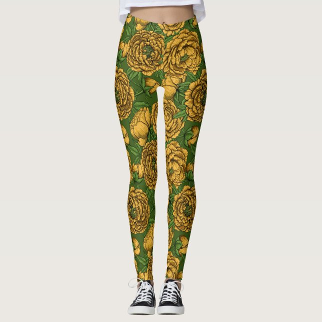 Gult bouquet leggings (Framsida)
