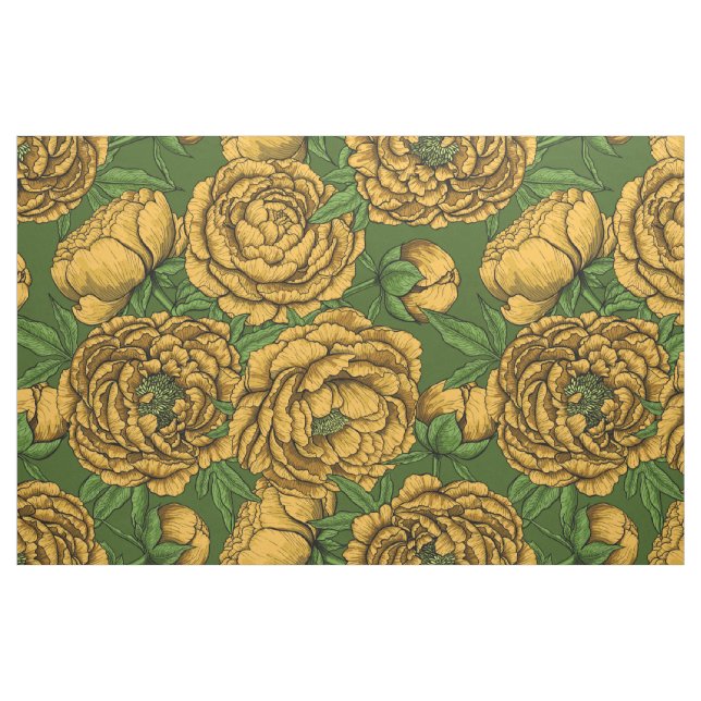 Gult bouquet tyg (Fat Quarter)