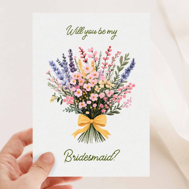 Gult Bow Modern WildblomBouquet kommer du att vara Inbjudan (Skapare uppladdad)