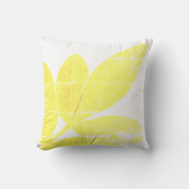 Gult Brasiliansk holly löv Cushion Dekorativ kudde (Framsida)