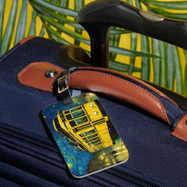 gult-bricka på en stjärnnatt - Budapest Bagagebricka (Framsida Insitu 1)