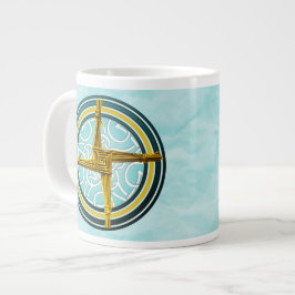 Gult Brigids Kor på Blue Jumbo Mugg