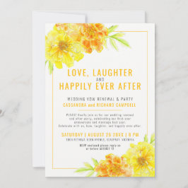Gult bröllop, förnyelse av vow och party lyckligtv inbjudningar
