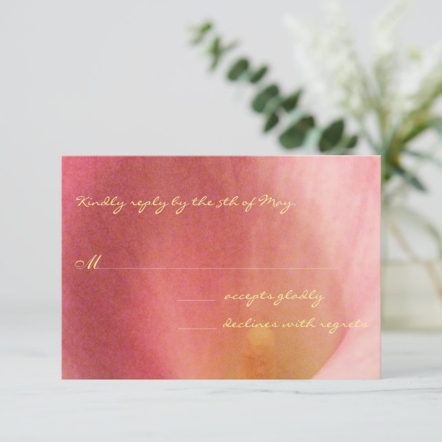 Gult Bröllop OSA Font för Bevalt Calla Lily Kort (Stående Fram)