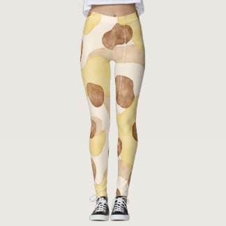Gult Brown Camouflage Stil Leggings