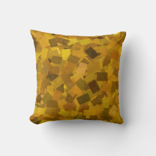 Gult Brown Grönt Cubism Abstrakt Mönster Kudde