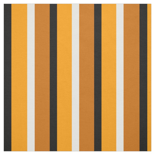 Gult Brown Orange Rand Mönster Design Tyg (Provkarta)