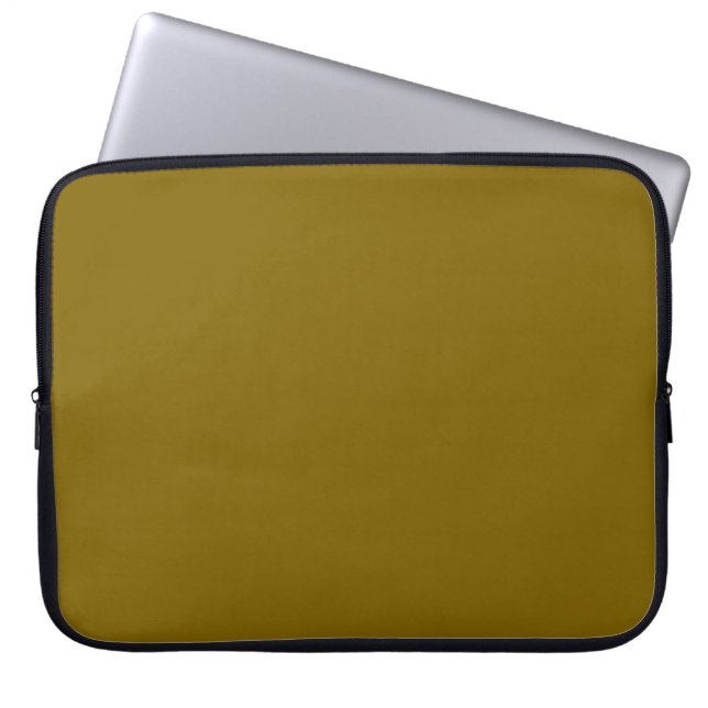 Gult Brown Solid Färg laptop sleeve (Framsidan)