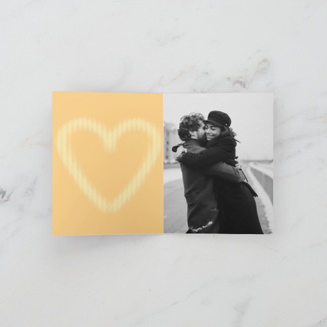 Gult - Brown Valentine Day Helgkort (Inuti)