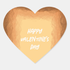 Gult - Brown Valentine Day Hjärtformat Klistermärke