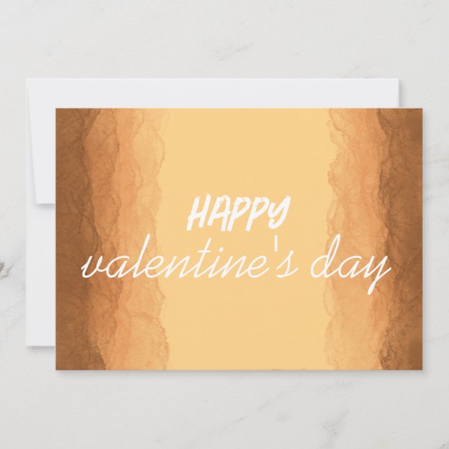 Gult - Brown Valentine Day Julkort (Framsida)