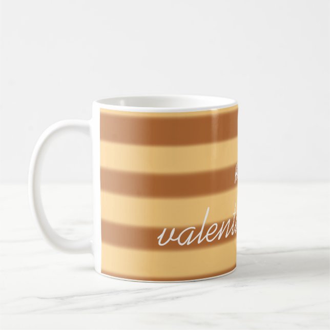 Gult - Brown Valentine Day Kaffemugg (Vänster)